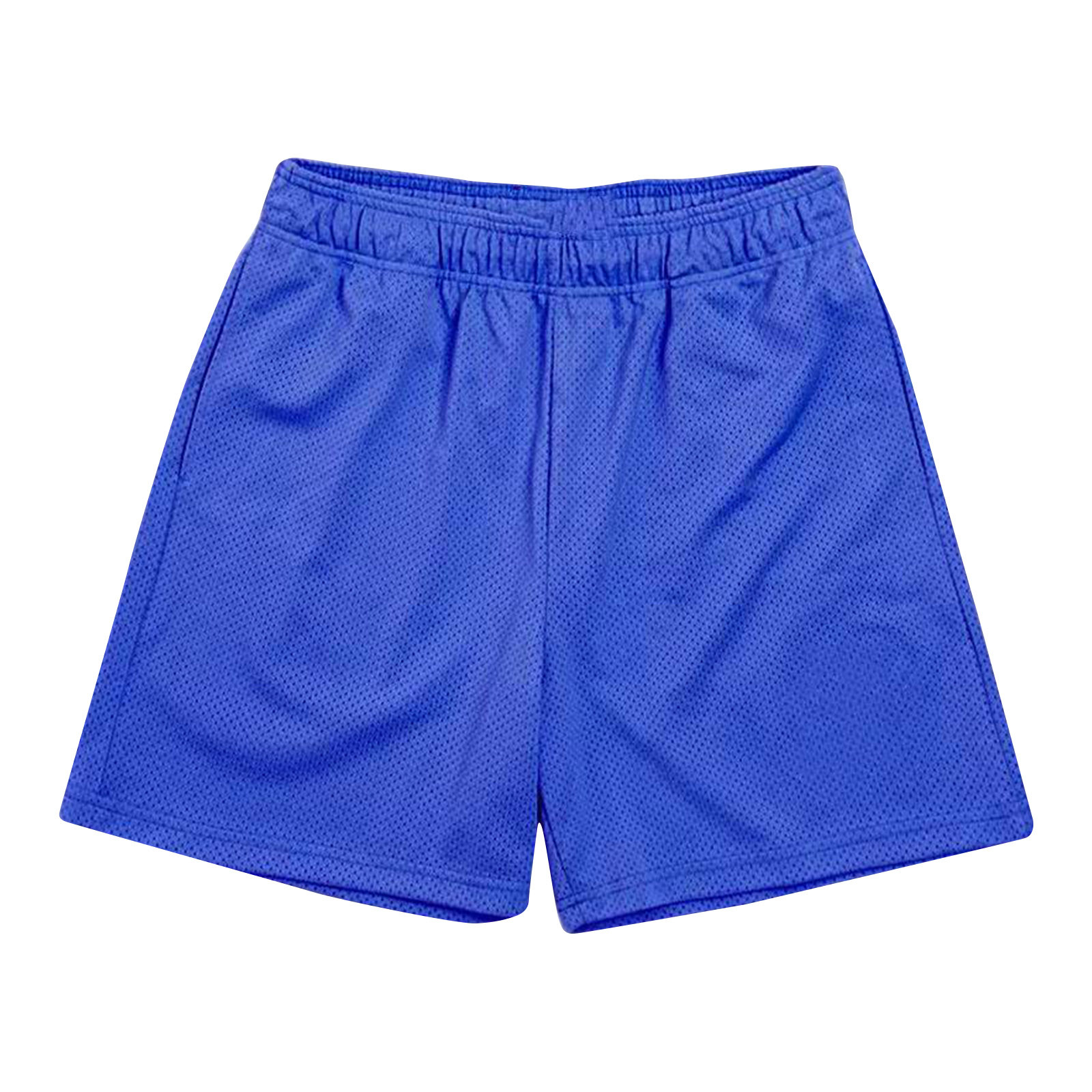 Wyobmus Men's Sport Shorts Solid Color Fitness Training Breathable Holiday Mesh Beach Shorts Pockets Cropped Pants A-Black